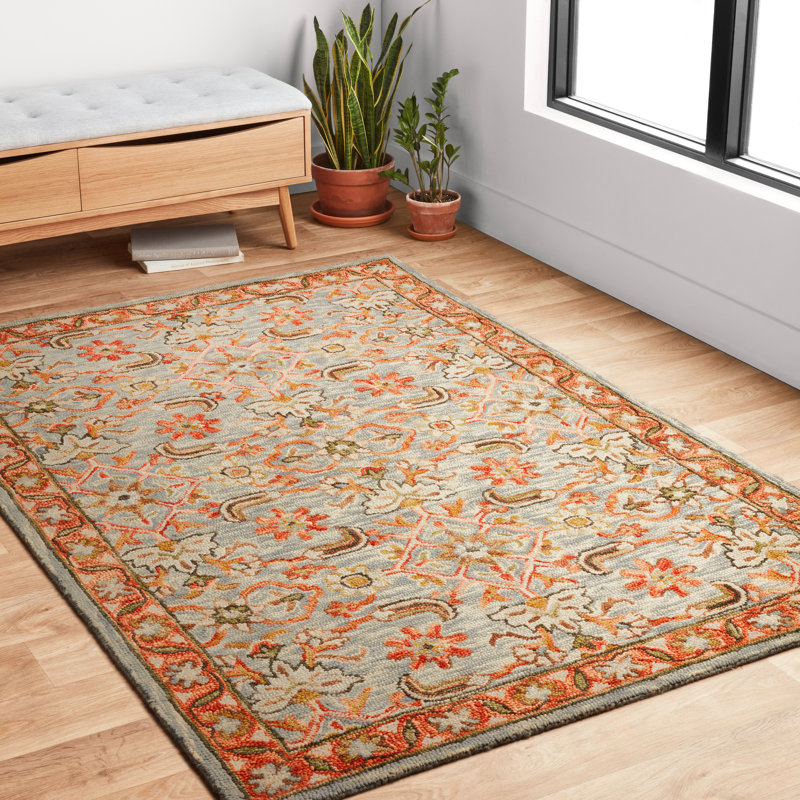 Astoria Grand Watertown HandHooked Slate/Terracotta Area Rug & Reviews